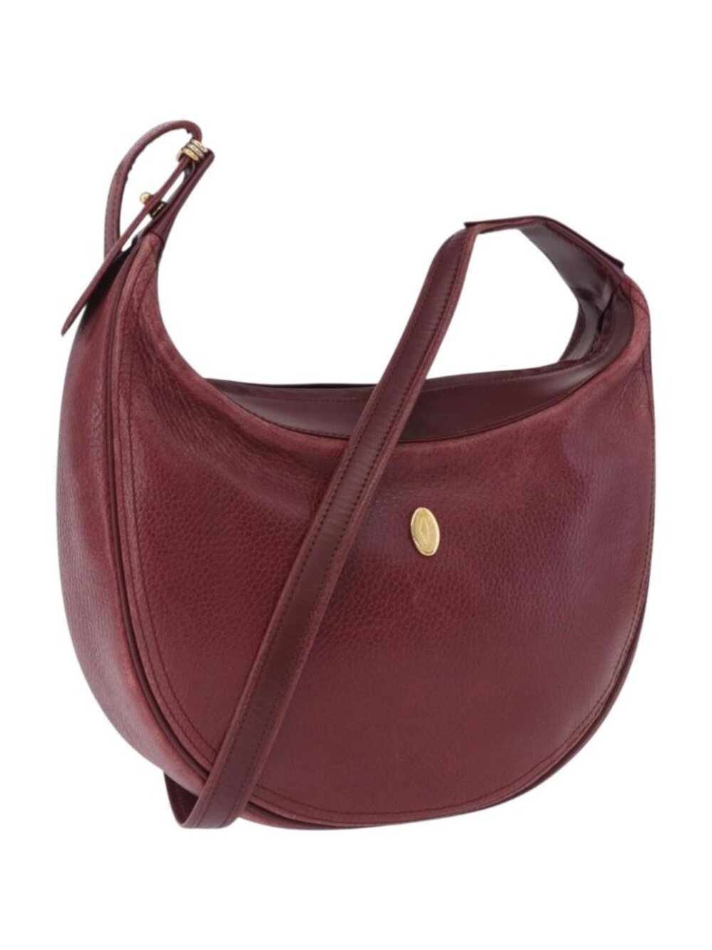 CARTIER Must Line Shoulder Bag Leather Bordeaux Gold